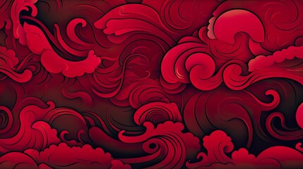 Wall Mural - Chinese traditional Background design with abstract pattern in red Background Chinese red textured pattern