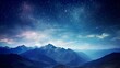 © Joyous BG - Night landscape with colorful Milky Way Beautiful mountain Starry sky with Milky Way Space background