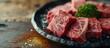 Japanese Kobe beef for BBQ Japanese Wagyu beef for high quality yakiniku japanese beef slice Marbled Japanese beef used for sukiyaki and shabu Kobe. Creative Banner. Copyspace image