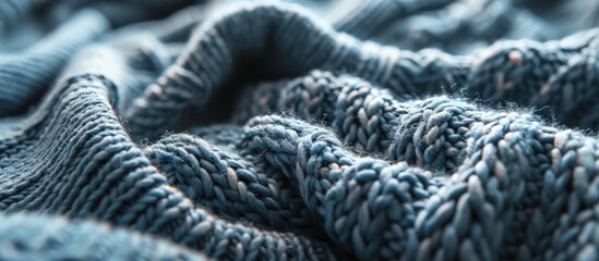 Poster - Background with a cozy knitted sweater space for text Minimalism knitted texture order comfort macro Banner with copy space for text. Creative Banner. Copyspace image