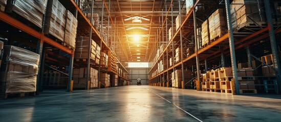 Poster - Industrials warehouse for distribution and storage. Creative Banner. Copyspace image