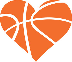 Basketball Heart Cut File, SVG file for Cricut and Silhouette , EPS , Vector, JPEG , Logo , T Shirt