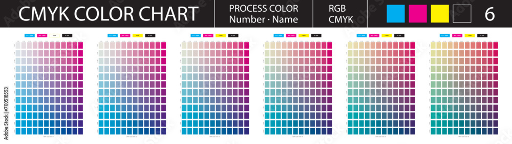 CMYK Process Color Chart 6 Stock Vector | Adobe Stock
