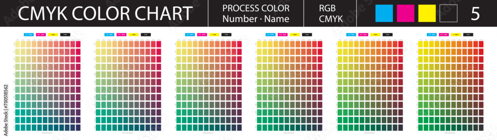 CMYK Process Color Chart 5 Stock Vector | Adobe Stock