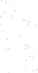 Wall Mural - Small red hearts slow motion on white vertical background.