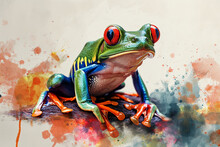 Illustration Design Of A Painting Style Frog