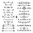 Collection of calligraphic hand drawn elegant vintage ornament elements