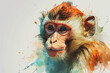 illustration design of a monkey in painting style
