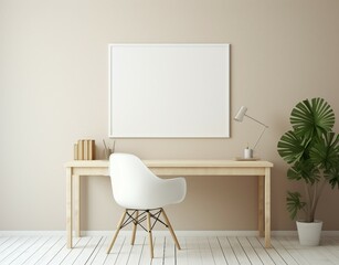 Canvas Print - interior of a room, mockup of a picture on the wall, blank poster template