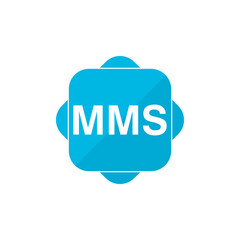 Poster - MMS blue square button icon isolated on transparent background