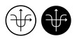Tangent icon set. mathematical tangent graph vector symbol in black filled and outlined style.