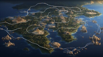 Wall Mural - the complex Mayan system of trade routes and communication.