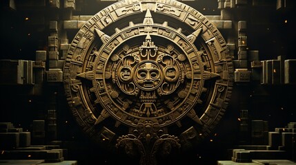 Wall Mural - the Mayan concept of time, featuring their calendar systems and timekeeping.