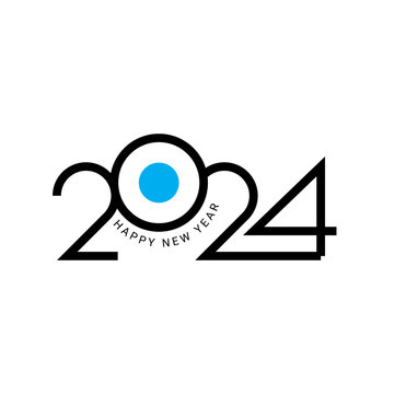 Happy new year 2024 logo design