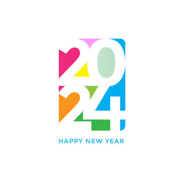 Happy new year 2024 logo design