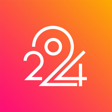 Happy new year 2024 logo design