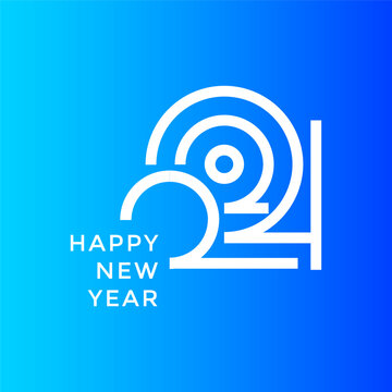 Happy new year 2024 logo design