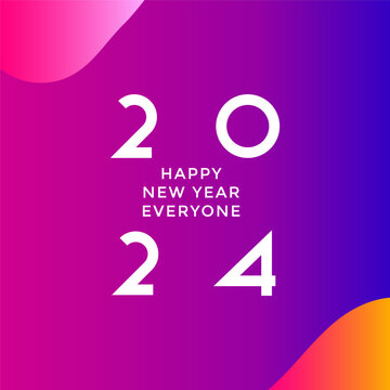 Happy new year 2024 logo design