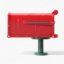 A Red Mailbox On A Stand