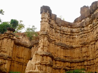 Pha Chor the natural phenomenon of eroded soil pillars located in Mae Wang National Park, Doi Lo district, Chiang Mai, Thailand