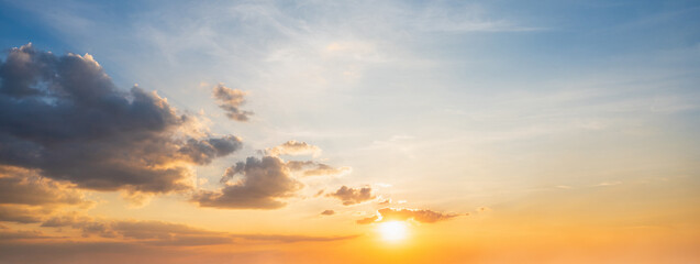 Wall Mural - sunset sky for background or sunrise sky and cloud at morning.