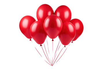 Unic Red Balloons on Transparent Background