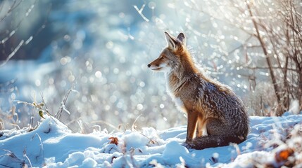 Wall Mural - Wolf, Winter Wildlife An animal native to cold environment