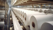 Production of new goods at the factory, modern technologies. toilet paper