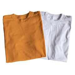 Wall Mural - Use this Fantastic Folded View T Shirt Mockup In Orange Tiger and White Color, to make your design is displayed as effectively and more beautiful.