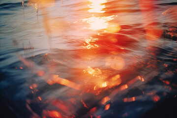 Aufkleber - The enchanting beauty of a coastal sunset captured through a lens of abstraction.