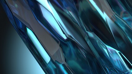 Wall Mural - Power stone like sapphire ore.Refreshing, clear, elegant and modern 3D Rendering abstract background.