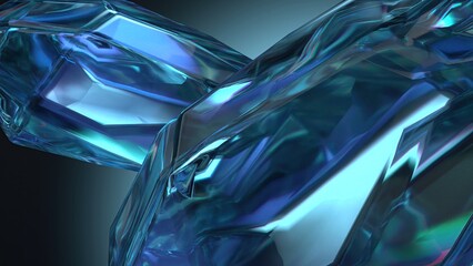 Wall Mural - Power stone like sapphire ore Fresh, beautiful, elegant and modern 3D Rendering abstract background