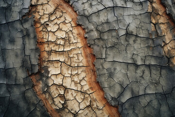 Poster - A mesmerizing macro photograph showcasing the intricate texture of tree bark, with fine lines, rough edges, and subtle patterns creating a visually captivating image.