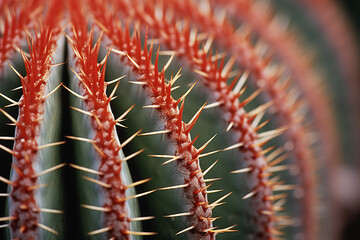 Poster - a detailed macro exploration of a cactus's spines, showcasing the sharp, needle-like textures and th
