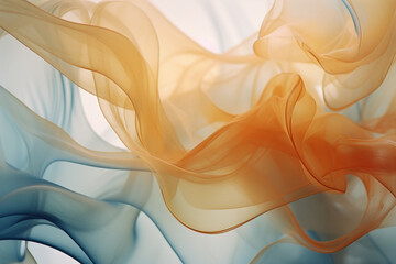Fototapete - A biomorphic abstract graphic composition, featuring organic forms, fluid lines, and a soft color palette that conveys a sense of natural grace and fluidity.