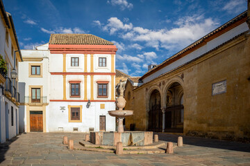 Sticker - View of the popular Plaza del Potro, declared a site of cultural interest in Córdoba, Andalusia, Spain