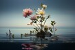 an enigmatic flora floating atop the sea. Generative AI