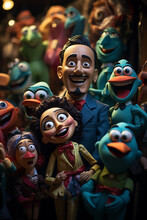 An Image Showcasing The Diversity Of Puppet Types, From Hand Puppets To Rod Puppets.