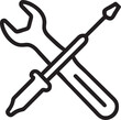 phillips type screwdriver, icon outline