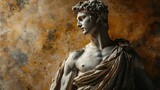 Fototapeta  - A stone ancient greek, roman stoic sculpture, statue of a person.