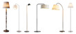 © Nabarun - Set of various decorative modern floor lamps isolated on transparent background. Generative AI