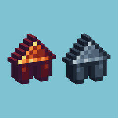 Poster - Isometric Pixel art 3d of house icon for items asset. House icon on pixelated style.8bits perfect for game asset or design asset element for your game design asset.