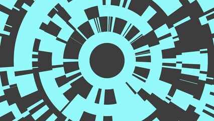 Poster - Gray blue circular rotating background in high tech style. Rendering animation.