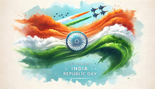 Watercolor Illustration For India Republic Day.