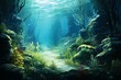 ocean floor vegetation. Generative AI