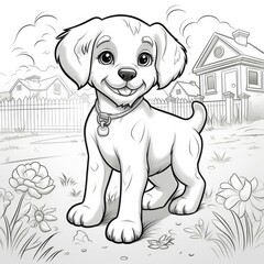 Canvas Print - Children's Dog Coloring Book