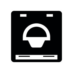 Poster - Diskette black vector icon on white background