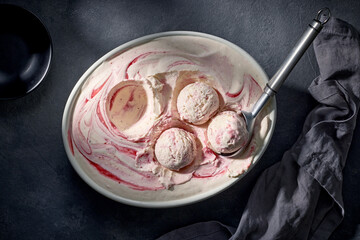 Sticker - bowl of homemade ice cream