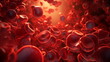 Red blood cells in the body. Generative AI.