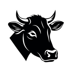 Poster - Cow black vector icon on white background